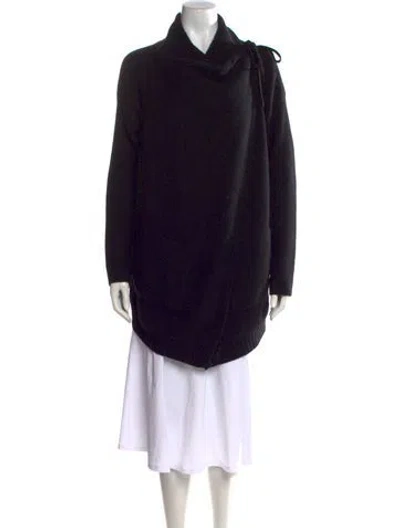 Pre-owned 360cashmere Cashmere Tie Neck Sweater In Black
