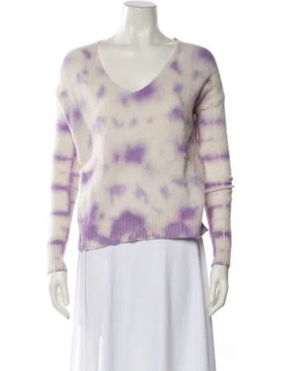 Pre-owned 360cashmere Cashmere Tie-dye Print Sweater In White