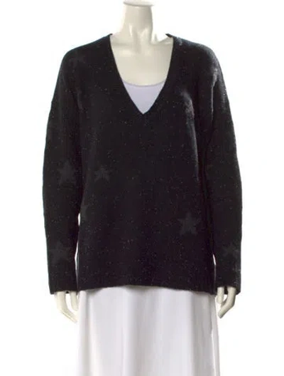 Pre-owned 360cashmere Cashmere V-neck Sweater In Black