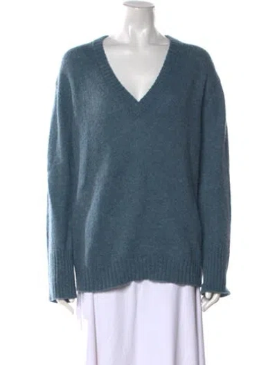 Pre-owned 360cashmere Cashmere V-neck Sweater In Blue