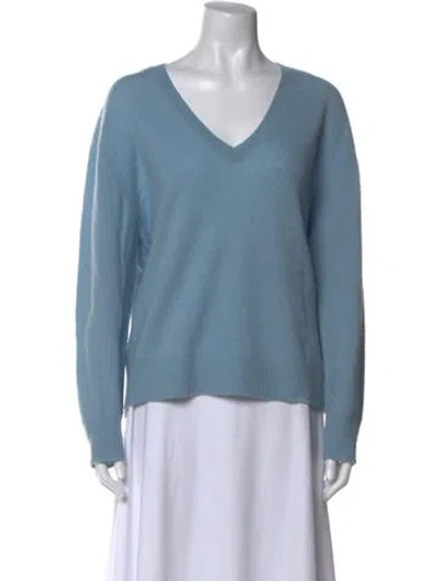 Pre-owned 360cashmere Cashmere V-neck Sweater In Blue