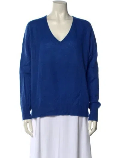 Pre-owned 360cashmere Cashmere V-neck Sweater In Blue