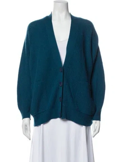 Pre-owned 360cashmere Cashmere V-neck Sweater In Blue