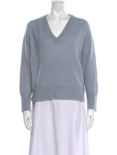 Pre-owned 360cashmere Cashmere V-neck Sweater In Blue