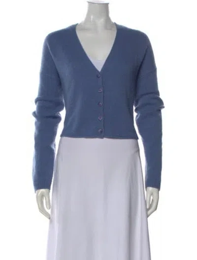 Pre-owned 360cashmere Cashmere V-neck Sweater In Blue
