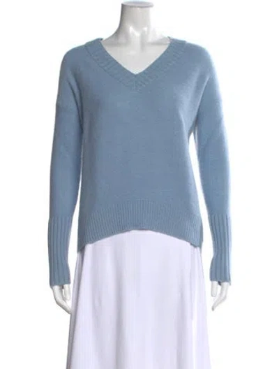 Pre-owned 360cashmere Cashmere V-neck Sweater In Blue
