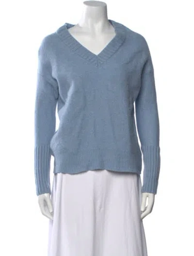 Pre-owned 360cashmere Cashmere V-neck Sweater In Blue