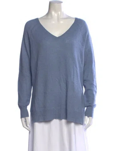 Pre-owned 360cashmere Cashmere V-neck Sweater In Blue