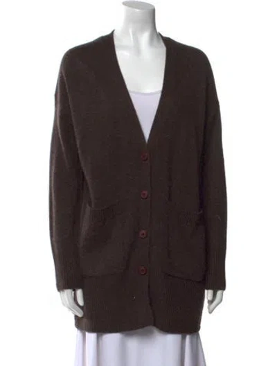 Pre-owned 360cashmere Cashmere V-neck Sweater In Brown