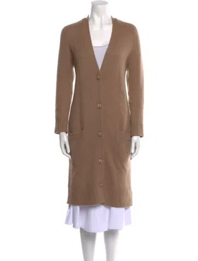 Pre-owned 360cashmere Cashmere V-neck Sweater In Brown