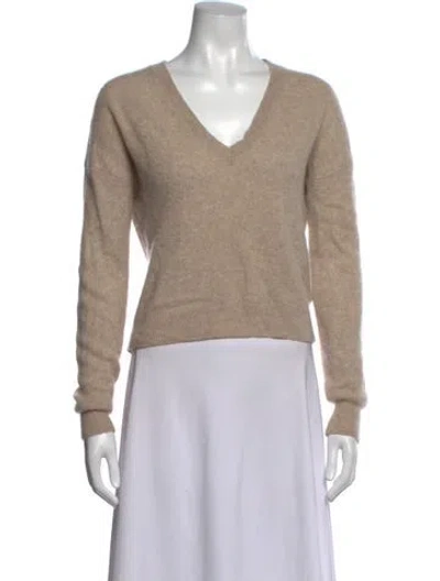 Pre-owned 360cashmere Cashmere V-neck Sweater In Brown