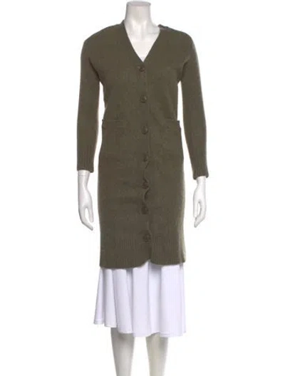 Pre-owned 360cashmere Cashmere V-neck Sweater In Green