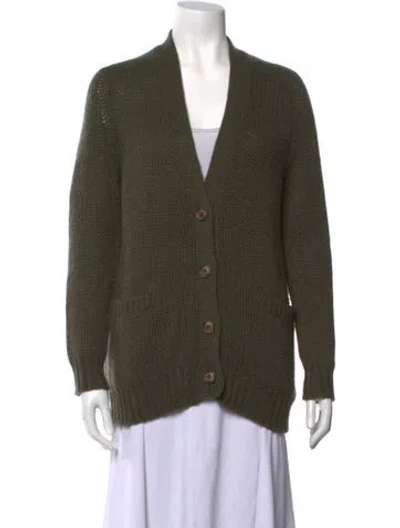 Pre-owned 360cashmere Cashmere V-neck Sweater In Green
