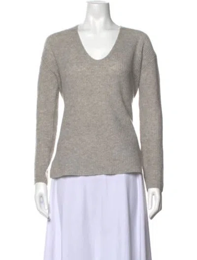 Pre-owned 360cashmere Cashmere V-neck Sweater In Grey