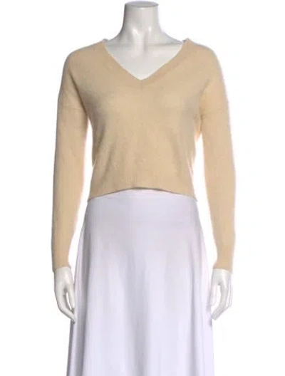 Pre-owned 360cashmere Cashmere V-neck Sweater In Neutral