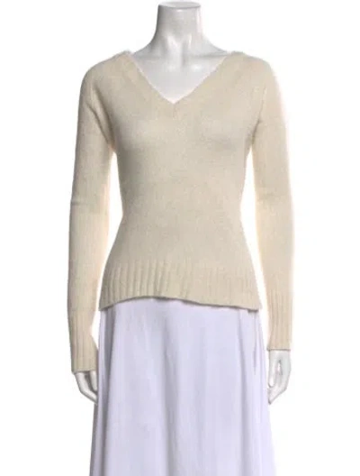 Pre-owned 360cashmere Cashmere V-neck Sweater In Neutral