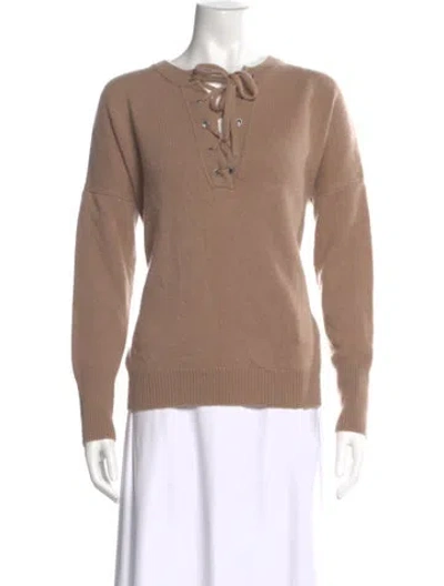 Pre-owned 360cashmere Cashmere V-neck Sweater In Neutral