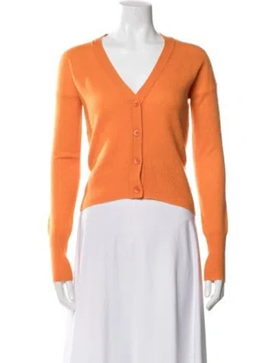 Pre-owned 360cashmere Cashmere V-neck Sweater In Orange