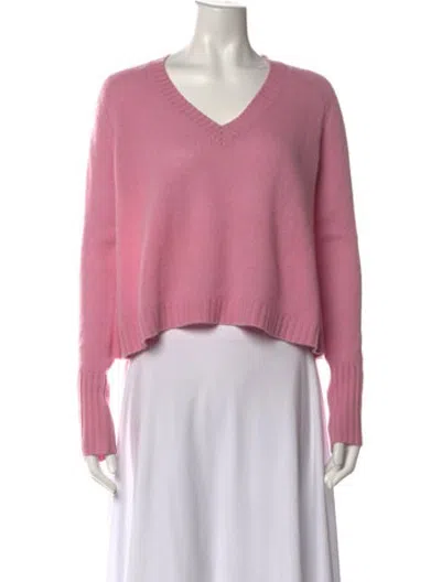 Pre-owned 360cashmere Cashmere V-neck Sweater In Pink