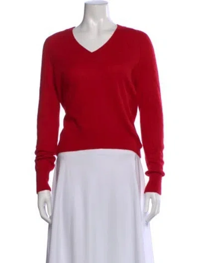 Pre-owned 360cashmere Cashmere V-neck Sweater In Red