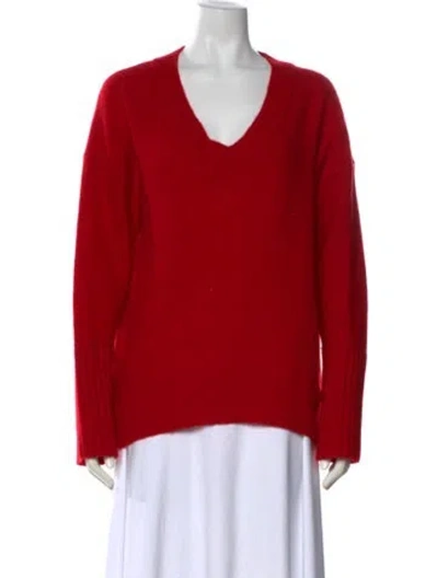 Pre-owned 360cashmere Cashmere V-neck Sweater In Red