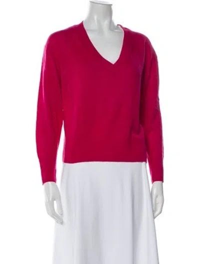 Pre-owned 360cashmere Cashmere V-neck Sweater W/ Tags In Red