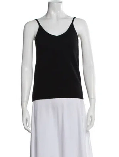 Pre-owned 360cashmere Cashmere V-neck Top In Black