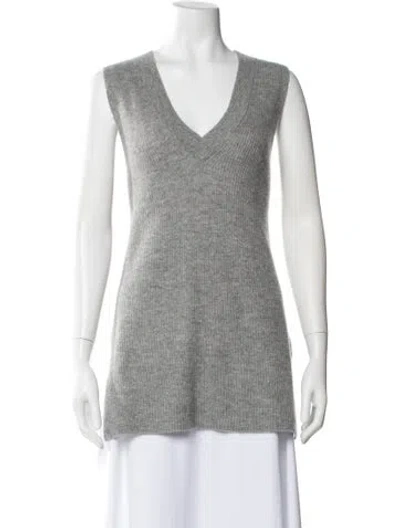 Pre-owned 360cashmere Cashmere V-neck Top In Gray