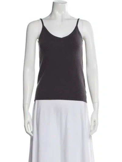 Pre-owned 360cashmere Cashmere V-neck Top In Grey