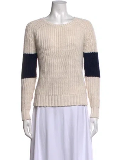 Pre-owned 360cashmere Colorblock Pattern Crew Neck Sweater In Neutrals
