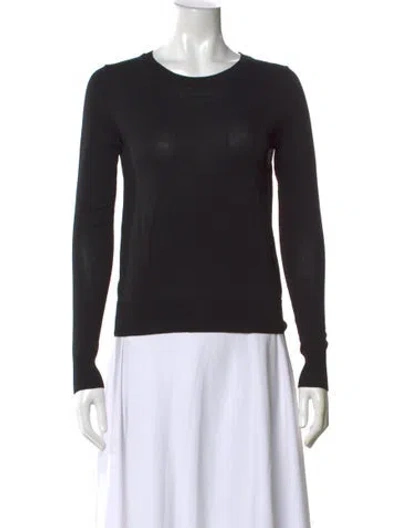 Pre-owned 360cashmere Crew Neck Long Sleeve Top In Black