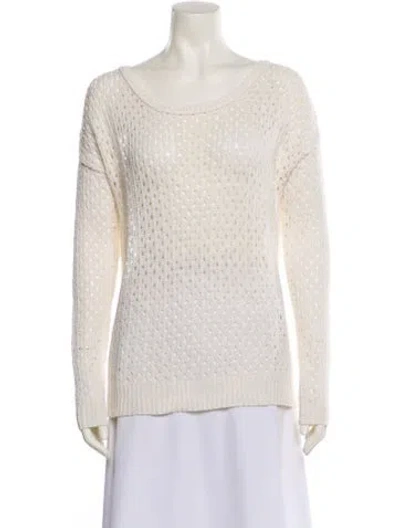 Pre-owned 360cashmere Linen Scoop Neck Sweater In Neutral