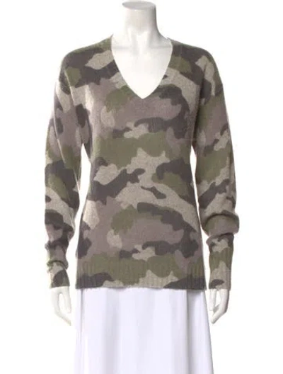 Pre-owned 360cashmere Merino Wool Camouflage Print Sweater In Gray