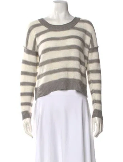 Pre-owned 360cashmere Merino Wool Striped Sweater In Green