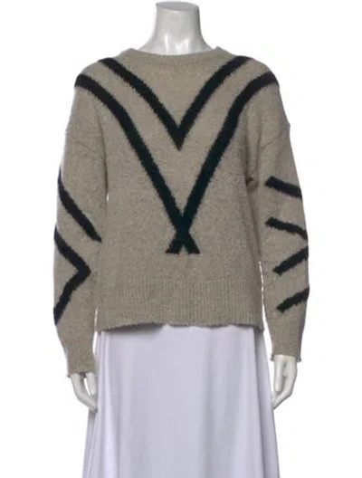 Pre-owned 360cashmere Merino Wool Striped Sweater In Grey