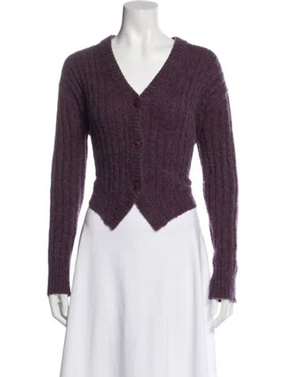 Pre-owned 360cashmere Merino Wool V-neck Sweater In Purple