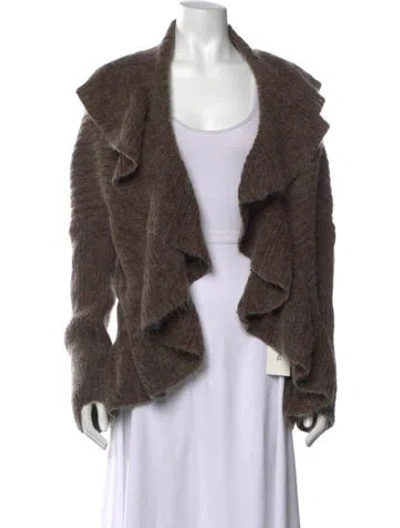 Pre-owned 360cashmere Mohair Open Front Sweater In Brown