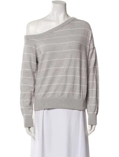 Pre-owned 360cashmere One-shoulder Long Sleeve Sweatshirt In Gray