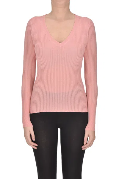 360CASHMERE RIBBED SILK AND CASHMERE PULLOVER