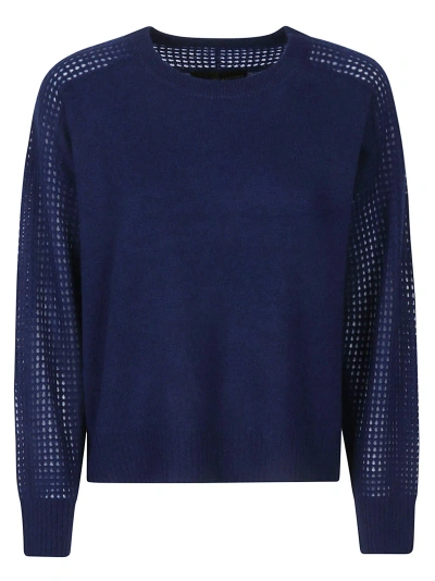 360cashmere Riley Round Neck Sweater In Navy