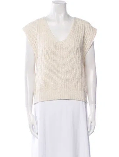 Pre-owned 360cashmere Silk V-neck Sweater In Neutral