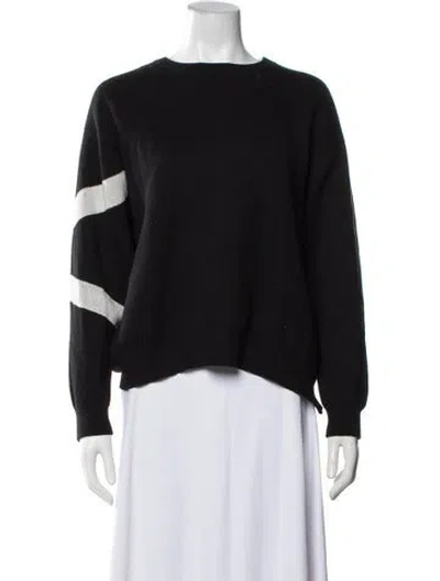 Pre-owned 360cashmere Striped Crew Neck Sweater In Black