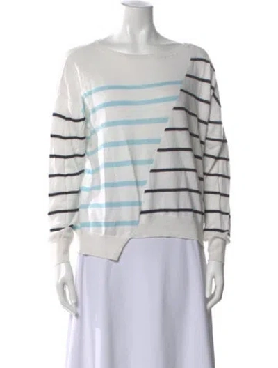 Pre-owned 360cashmere Striped Crew Neck Sweater In Neutral