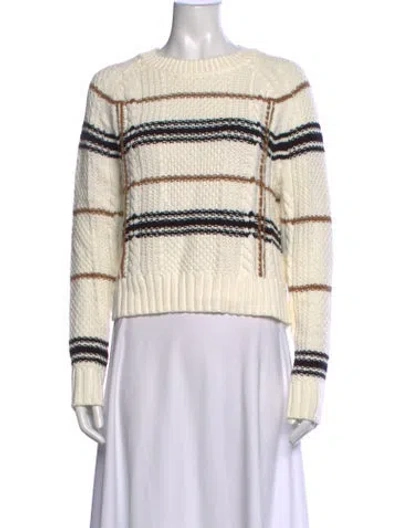 Pre-owned 360cashmere Striped Crew Neck Sweater In Neutrals