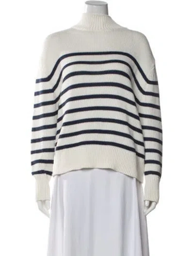 Pre-owned 360cashmere Striped Turtleneck Sweater In Blue