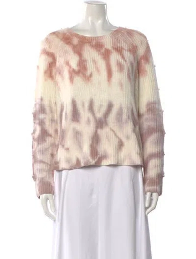 Pre-owned 360cashmere Tie-dye Print Crew Neck Sweater In Pink/purple/white