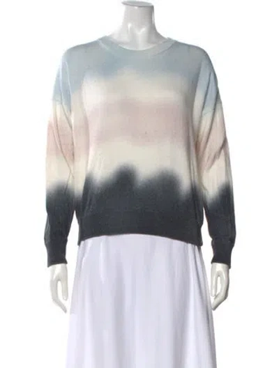 Pre-owned 360cashmere Tie-dye Print Crew Neck Sweater In White