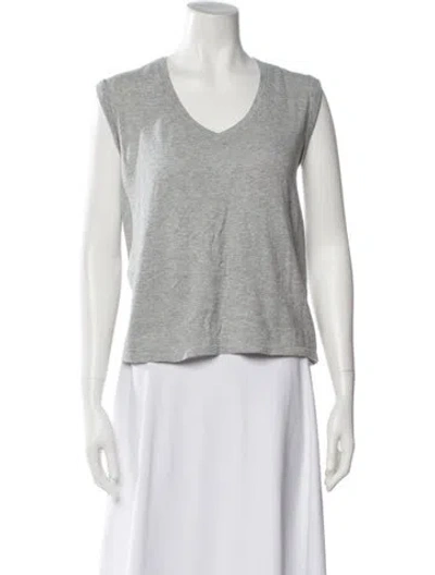 Pre-owned 360cashmere V-neck Sleeveless T-shirt In Gray