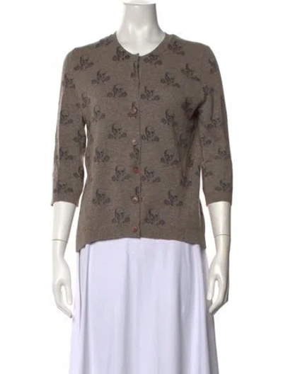 Pre-owned 360cashmere Wool Graphic Print Sweater In Brown