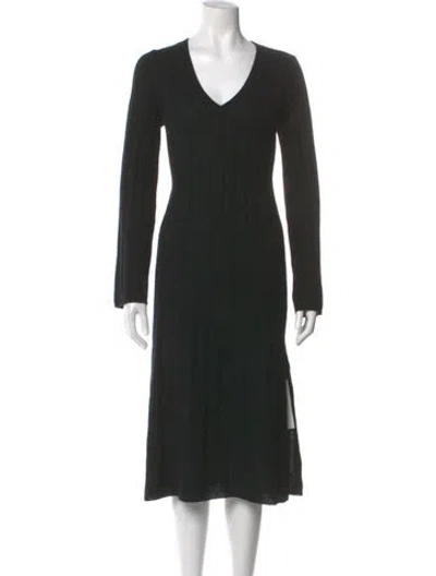 Pre-owned 360cashmere Wool Midi Length Dress In Black